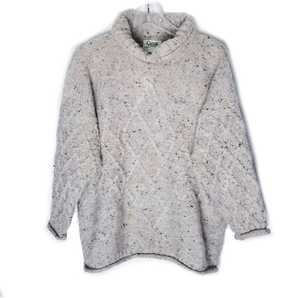 Carraig Donn Pure Irish Wool Knit Pullover Sweater Women Size Medium